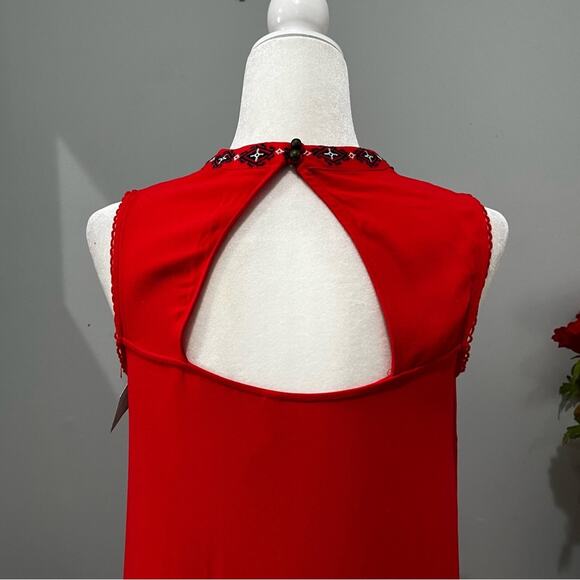 NEW Xhilaration Boho Love Liberty Embroidered Drop Waist Flutter Floral Sundress - Picture 8 of 16